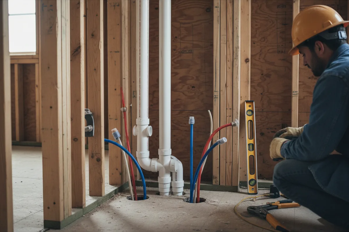Drain and supply rough-in during Drain Cleaning in Cornucopia